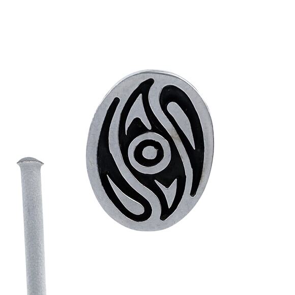 Vintage Mexico Sterling Silver 925 Swirl Oxidized Oval Clip On Earrings - Picture 4 of 11